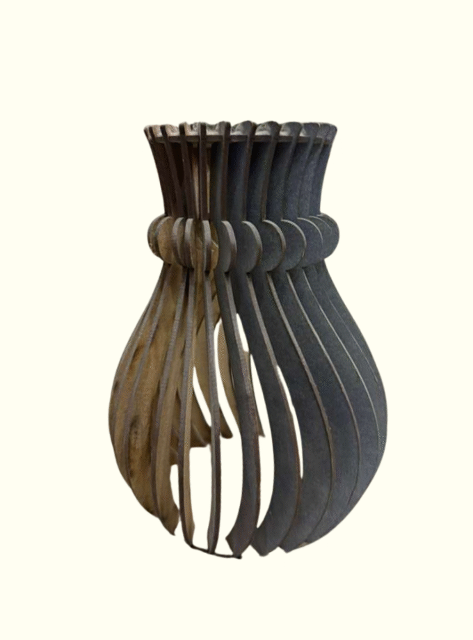 1 Modern Wooden Wave Vase